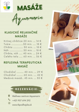 Masáže Aquamarin TK Podhájska